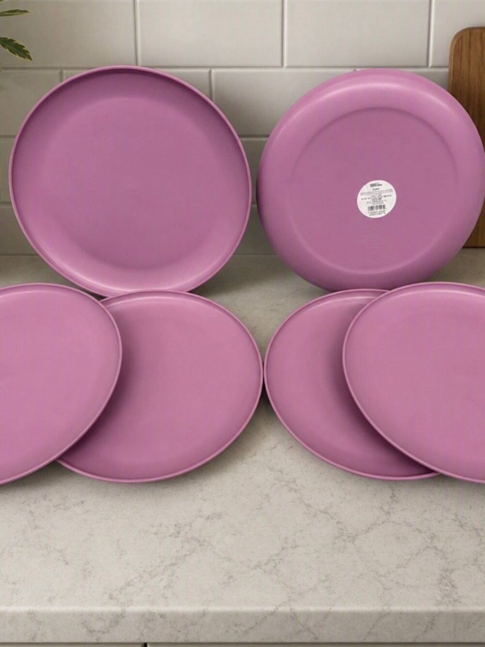 Set of 6 Room Essentials™ 10.5-Inch Plastic Dinner Plates in pink from Target